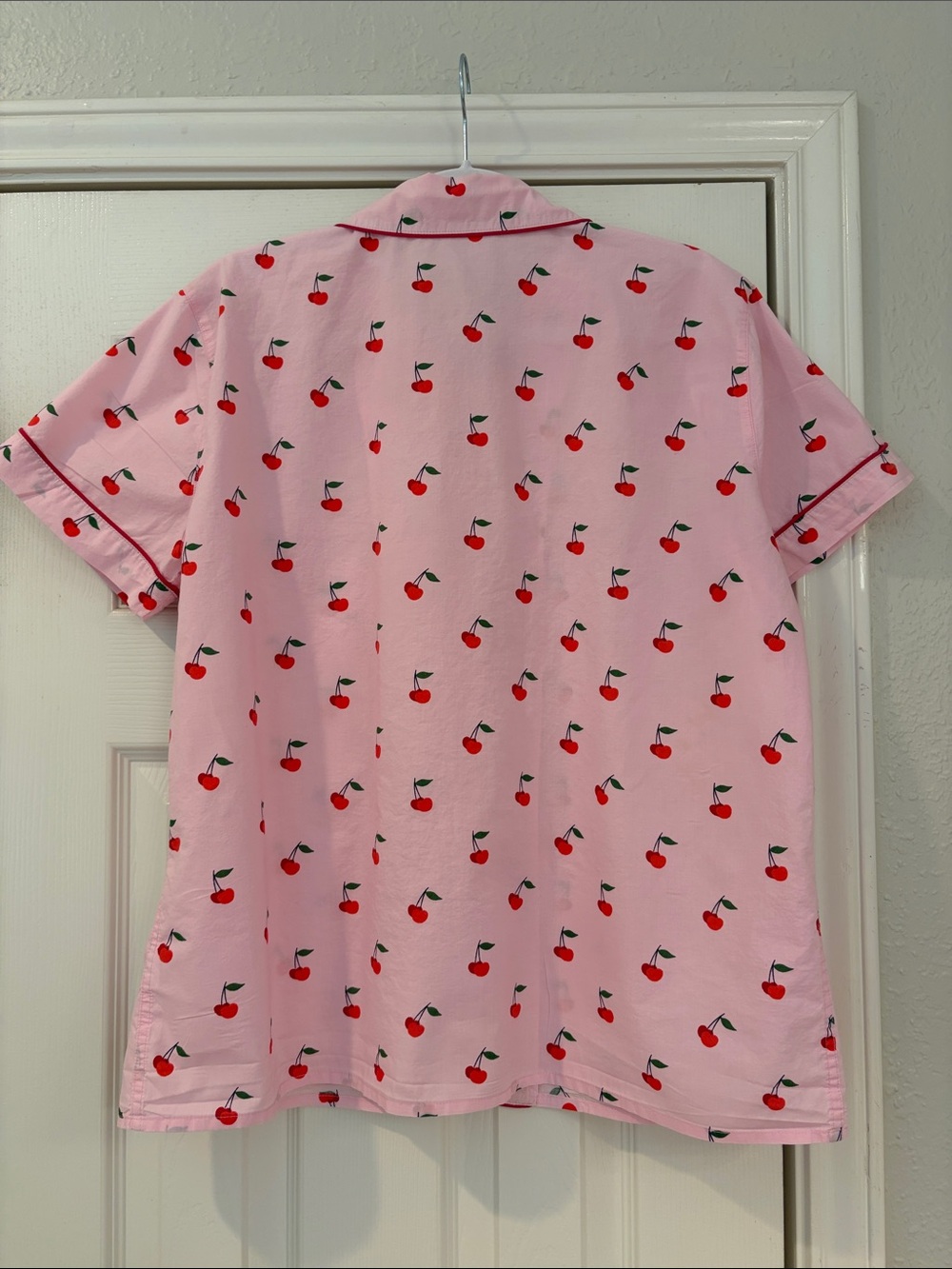 J. Crew Pink Cherry Print Short Pajama Set - Picture 5 of 9
